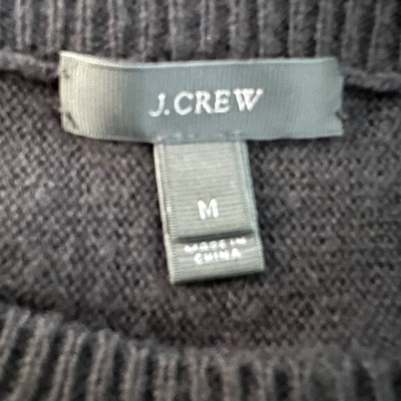 J Crew Womens Black Tie Front Boat Neck Sweater Wool Blend size Medium - Picture 9 of 12